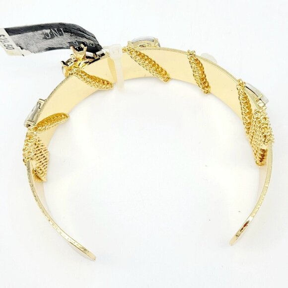 M. Haskell For INC Gold Tone Cuff Bracelet Chain Wrapped Big Rhinestones NWT - Picture 6 of 8